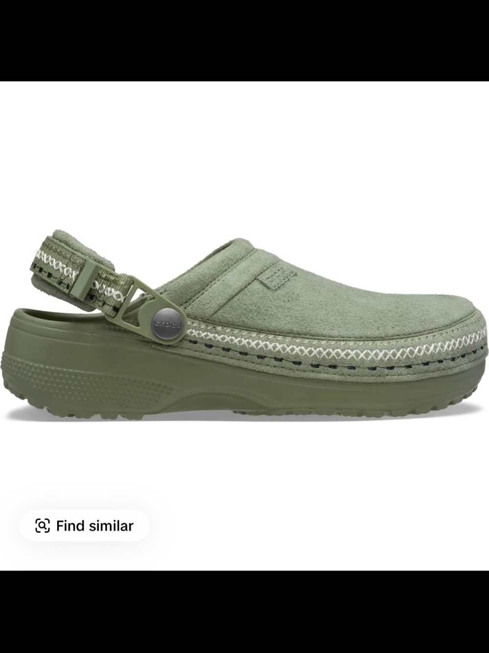  Crocs Adult Crafted Vegan Suede Clogs with Stitch Accent